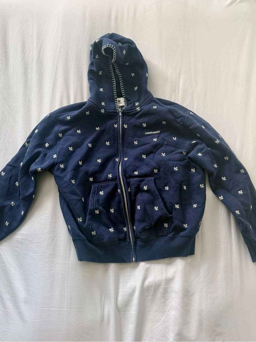 Madhappy Yankees Navy Embroidered Zip Hoodie